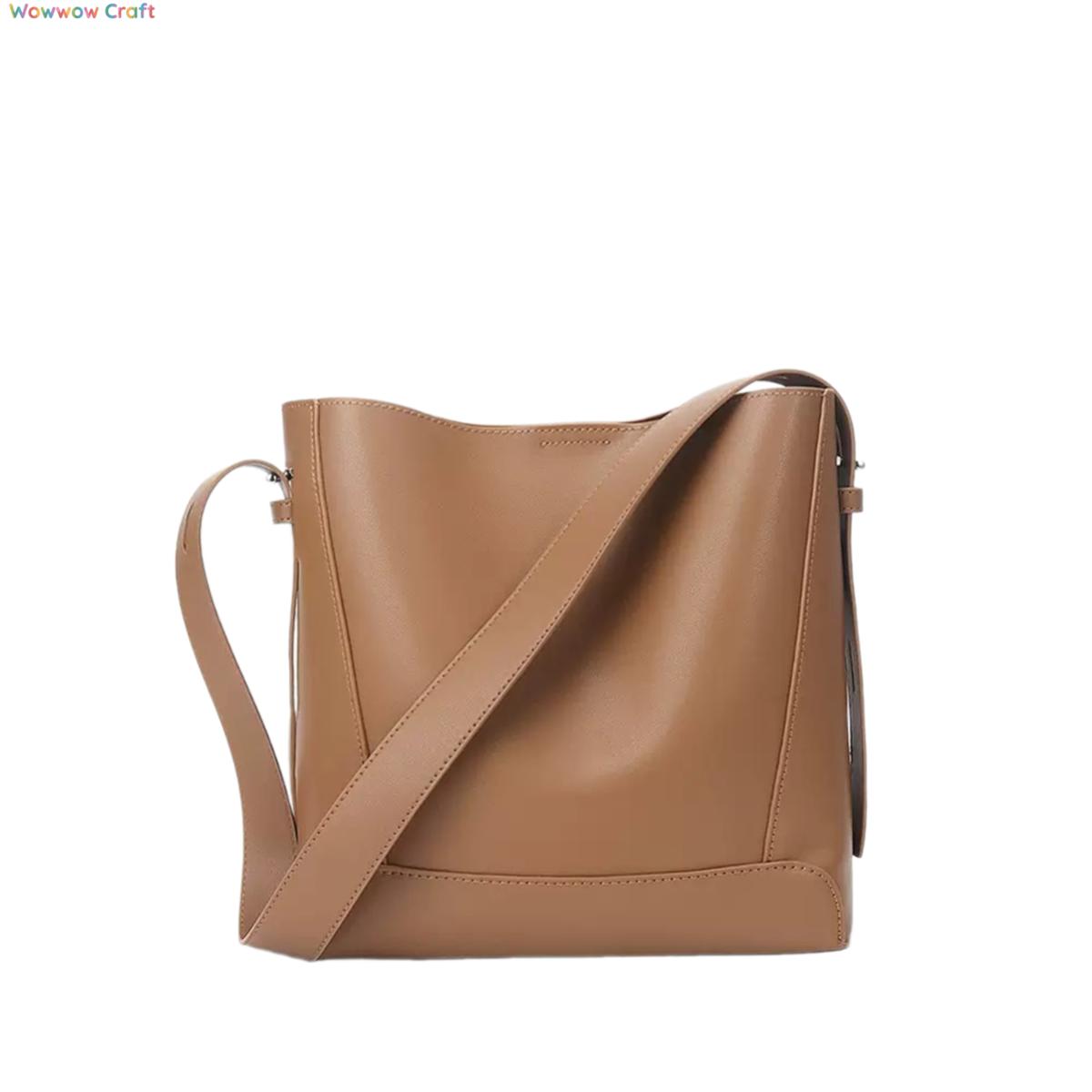 Shoulder Bags,Totes,Leather Bags,Simple Large Capacity Coffee Brown Black Leather Bag - Leather Tote Bag